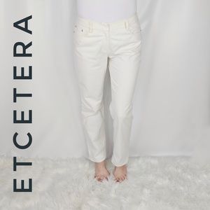 ETCETERA mid rise white straight leg pants